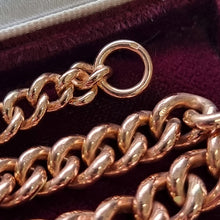 Load image into Gallery viewer, Vintage 9ct Rose Gold Graduated Curb Link Bracelet, 23.6 grams end ring
