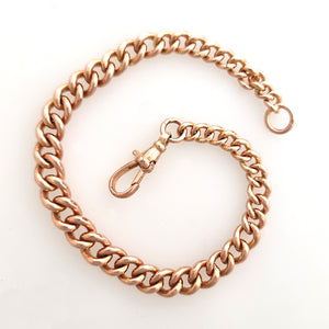 Vintage 9ct Rose Gold Graduated Curb Link Bracelet, 23.6 grams