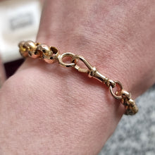 Load image into Gallery viewer, Antique 9ct Rose Gold Faceted Link Bracelet modelled
