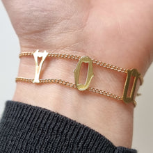 Load image into Gallery viewer, Vintage 9ct Yellow Gold &quot;I Love You&quot; Bracelet modelled
