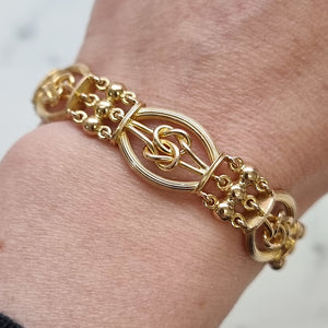 Antique 15ct Gold Fancy Knot & Ball Link Bracelet