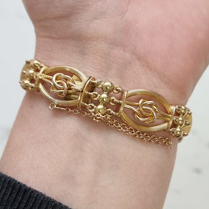 Antique 15ct Gold Fancy Knot & Ball Link Bracelet