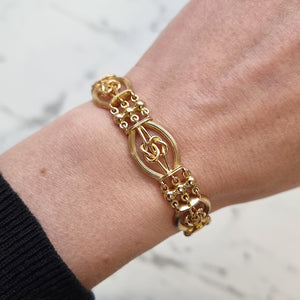 Antique 15ct Gold Fancy Knot & Ball Link Bracelet