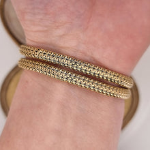 Load image into Gallery viewer, Victorian 15ct Gold Emerald and Diamond Snake Wrap Bracelet modelled
