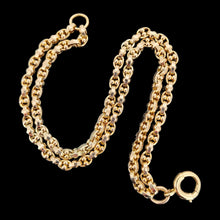 Load image into Gallery viewer, A double row oval and bead link bracelet in yellow gold
