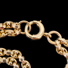 Load image into Gallery viewer, A double row oval and bead link bracelet in yellow gold
