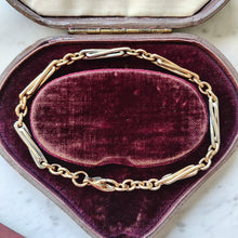 Load image into Gallery viewer, A yellow and white gold link bracelet, in an antique box

