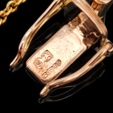 Load image into Gallery viewer, Close-up of a bracelet clasp with a 9 carat gold London 2015 hallmark and SA maker's mark
