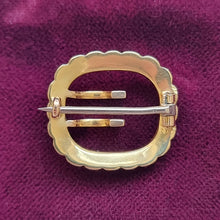 Load image into Gallery viewer, Antique 18ct Gold Pearl Buckle Brooch back
