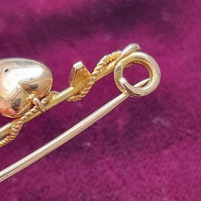 Load image into Gallery viewer, Antique 15ct Gold Anchor and Heart Bar Brooch catch

