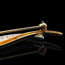 Load image into Gallery viewer, 18ct Yellow and White Gold Brilliant Cut Diamond Bar Brooch
