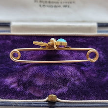 Load image into Gallery viewer, Antique 9ct &amp; 15ct Gold Turquoise, Pearl and Ruby Bug Brooch
