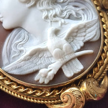 Load image into Gallery viewer, Vintage 9ct Gold Nyx Goddess Cameo Brooch
