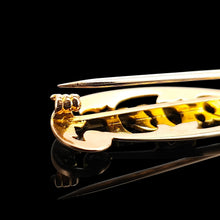 Load image into Gallery viewer, A close-up of the pin and catch of a yellow gold brooch
