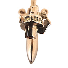 Load image into Gallery viewer, Antique 15ct Gold Lantern Lamp-post Sapphire Brooch close-up of clasp
