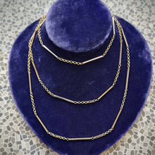 Load image into Gallery viewer, Vintage 9ct Yellow Gold 33 Inch Long Chain on neck
