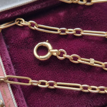 Load image into Gallery viewer, Antique 15ct Gold Long 80cm Neckchain in box, bolt ring clasp
