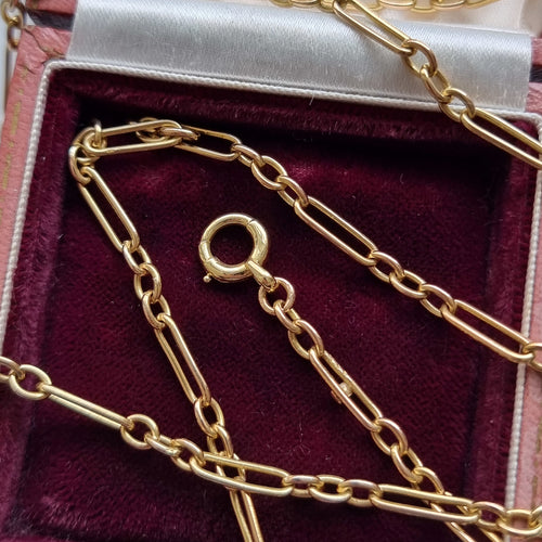 Antique 15ct Gold Long 80cm Neckchain in box