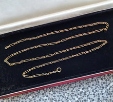 Load image into Gallery viewer, Antique 15ct Gold Long 80cm Neckchain in box
