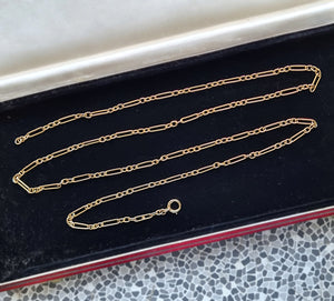 Antique 15ct Gold Long 80cm Neckchain in box