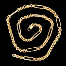 Load image into Gallery viewer, Vintage 9ct Yellow Gold Rolo/Trombone Link 19.8 Inch Chain
