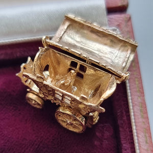 Vintage 9ct Gold Fortune Teller's Caravan Charm