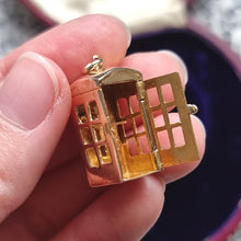 Load image into Gallery viewer, Vintage 9ct Gold Telephone Box Charm in hand
