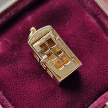 Load image into Gallery viewer, Vintage 9ct Gold Telephone Box Charm side
