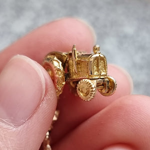 Vintage 9ct Gold Scarecrow & Tractor Charms
