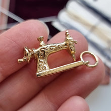 Load image into Gallery viewer, Vintage 9ct Gold Sewing Machine Charm in hand
