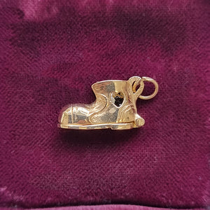 Vintage 9ct Gold Wedding Couple in Boot Charm