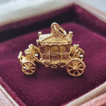 Load image into Gallery viewer, Vintage 9ct Gold Coronation Carriage Charm in box
