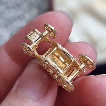 Load image into Gallery viewer, Vintage 9ct Gold Coronation Carriage Charm underside
