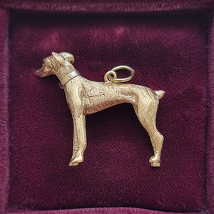 Vintage 9ct Gold Greyhound Dog Charm side