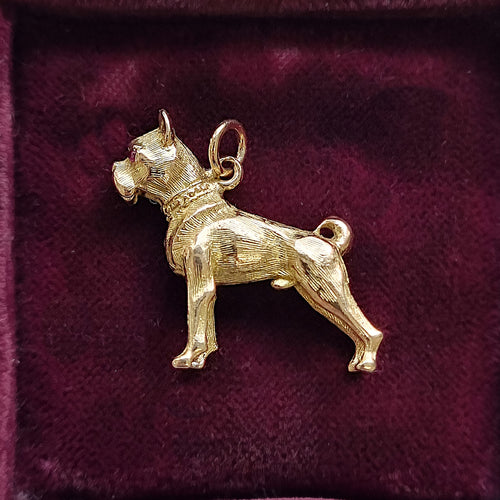 Georg Jensen Vintage 9ct Gold Boxer Dog Charm side