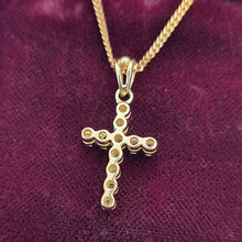 Load image into Gallery viewer, 18ct Yellow Gold Brilliant Cut Diamond Cross Pendant back
