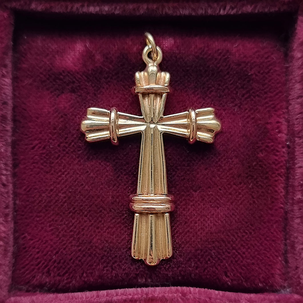 Vintage 9ct Welsh Gold Cross Pendant