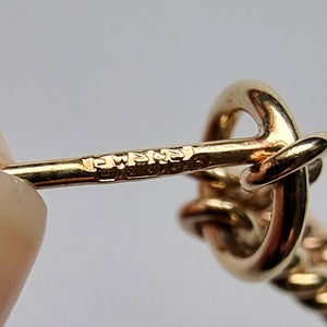Vintage Handmade 9ct Tri-Colour Gold Drop Earrings maker's mark