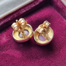 Load image into Gallery viewer, Vintage 14ct Gold Star Ruby Stud Earrings backs
