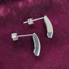 Load image into Gallery viewer, 14ct White Gold Princess Cut Diamond Half Hoop Earrings, 1.00ct sides
