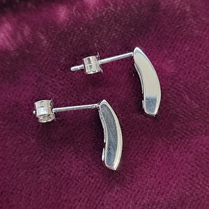 14ct White Gold Princess Cut Diamond Half Hoop Earrings, 1.00ct sides