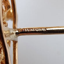 Load image into Gallery viewer, Vintage 21ct Gold Multi-Gem Drop Earrings hallmark

