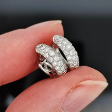 Load image into Gallery viewer, 18ct White Gold Diamond Huggie Hoop Earrings, 0.40ct
