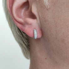 Load image into Gallery viewer, 18ct White Gold Diamond Huggie Hoop Earrings, 0.40ct
