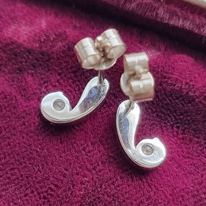 18ct White Gold Brilliant Cut Diamond Earrings, 0.30ct backs