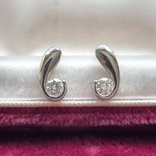 Load image into Gallery viewer, 18ct White Gold Brilliant Cut Diamond Earrings, 0.30ct front
