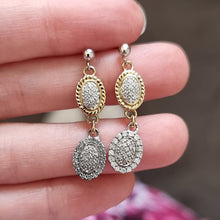 Load image into Gallery viewer, Vintage 9ct Yellow &amp; White Gold Diamond Drop Earrings
