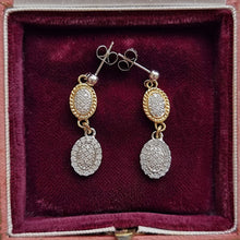 Load image into Gallery viewer, Vintage 9ct Yellow &amp; White Gold Diamond Drop Earrings
