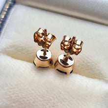 Load image into Gallery viewer, 18ct Yellow Gold Oval Sapphire Stud Earrings backs
