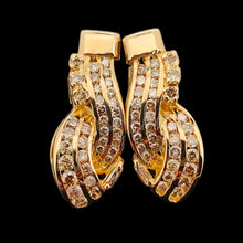 Load image into Gallery viewer, 18ct Yellow Gold Brilliant and Baguette Cut Diamond Drop Earrings
